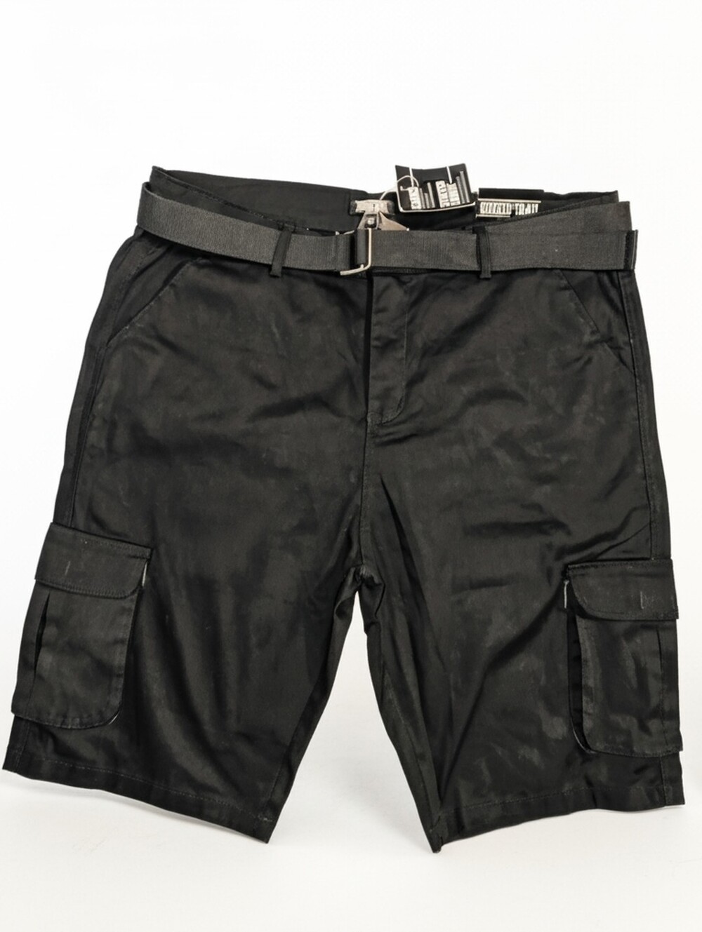 Men's Black Cargo Shorts with Belt